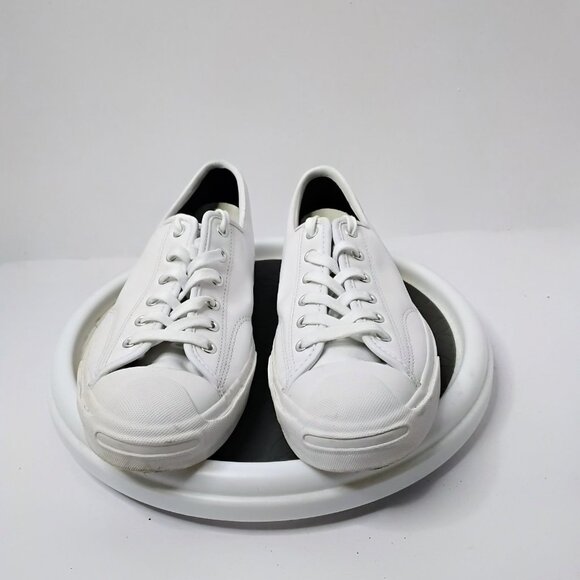 Converse Jack Purcell White Low-Top Unisex Sneakers 8E 2002 M88 Leather Upper Ru - Picture 1 of 7